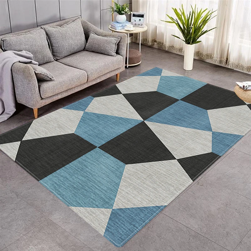 

Geometric Rhombus Printing Rugs and Carpets Large Carpet Living Room and Bedroom Washable Home Decoration Alfombra Doméstica