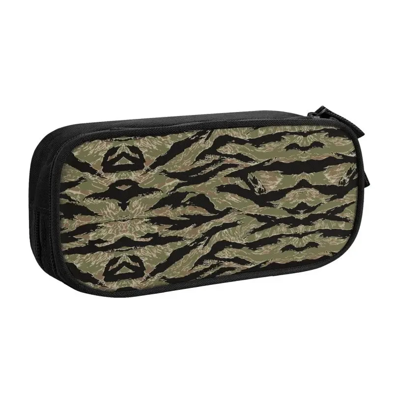 Tiger Stripe Camo Military Tactical Camouflage Case Stationery Bag Pouch Holder Box Organizer for Teens Girls Adults Student