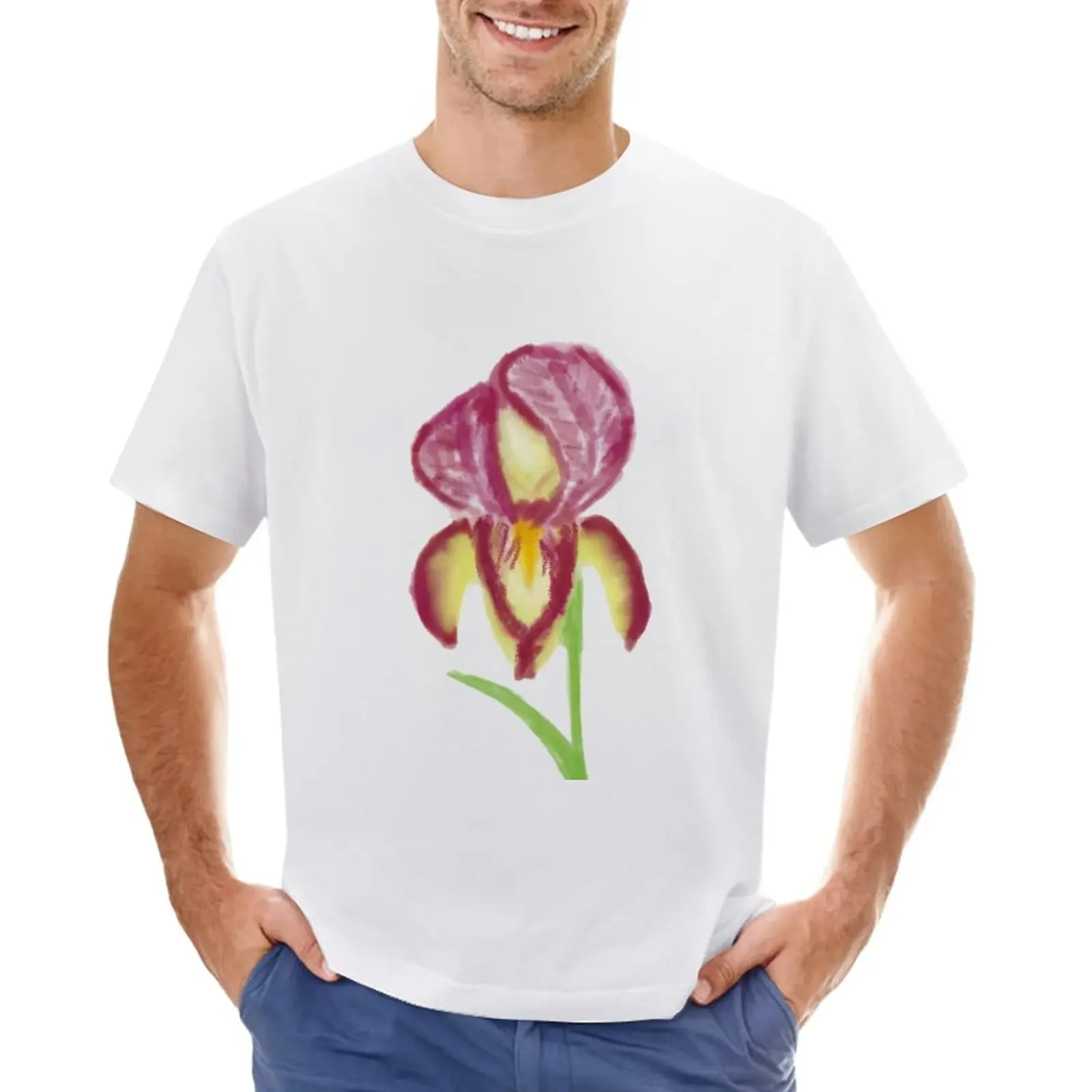 Tiffany Bearded Iris-Commission T-Shirt plus sizes oversized vintage men t shirts