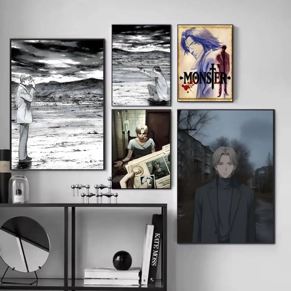 Classic Anime N-Naoki Urasawa M-Monster Manga Posters Fancy Wall Sticker for Living Room Bar Decoration Wall Decor