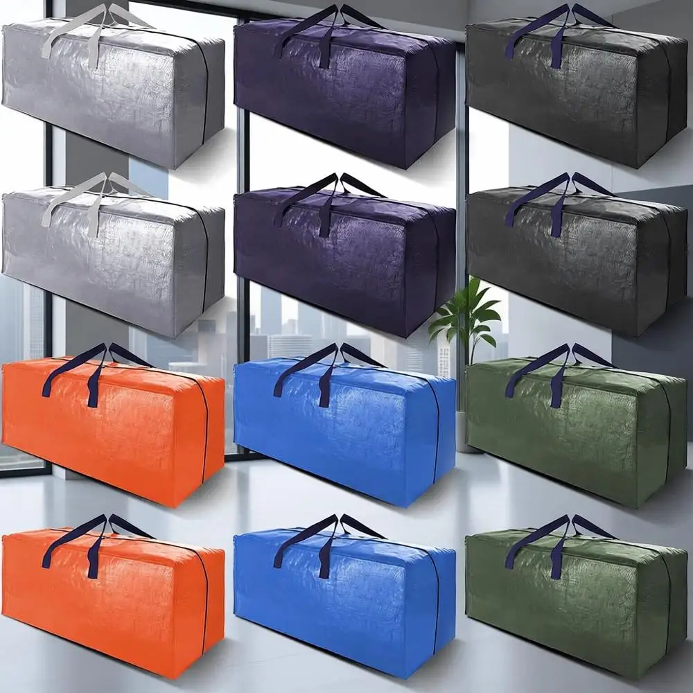 

Очень большие прочные сумки для переезда с лямками для переноски, усиленными ручками, молниями, разноцветные сумки-органайзеры для экономии места и удобства хранения.