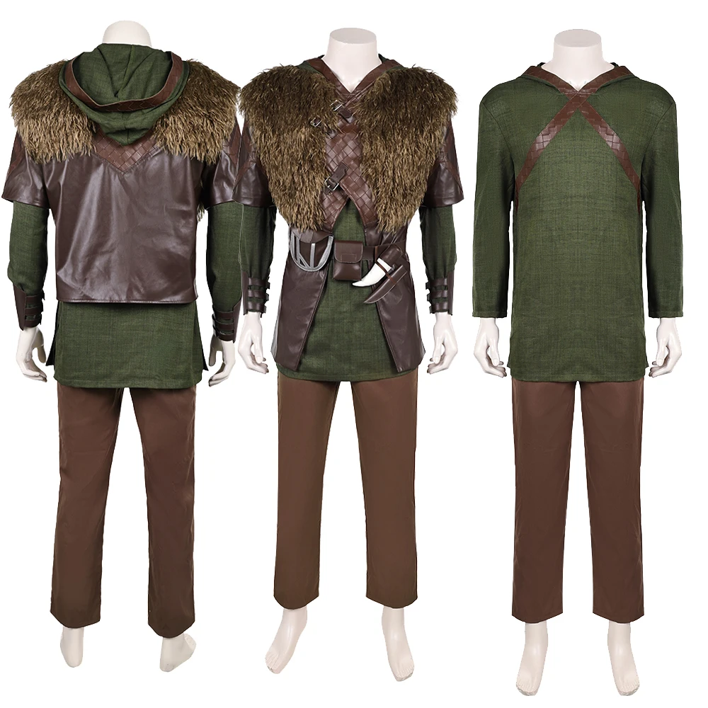

Adult Male Hiccup Cosplay Costume Clothing Coat Pants Hanguard Belt Movie Train Roleplay Dragon Halloween Party Disguise Suit