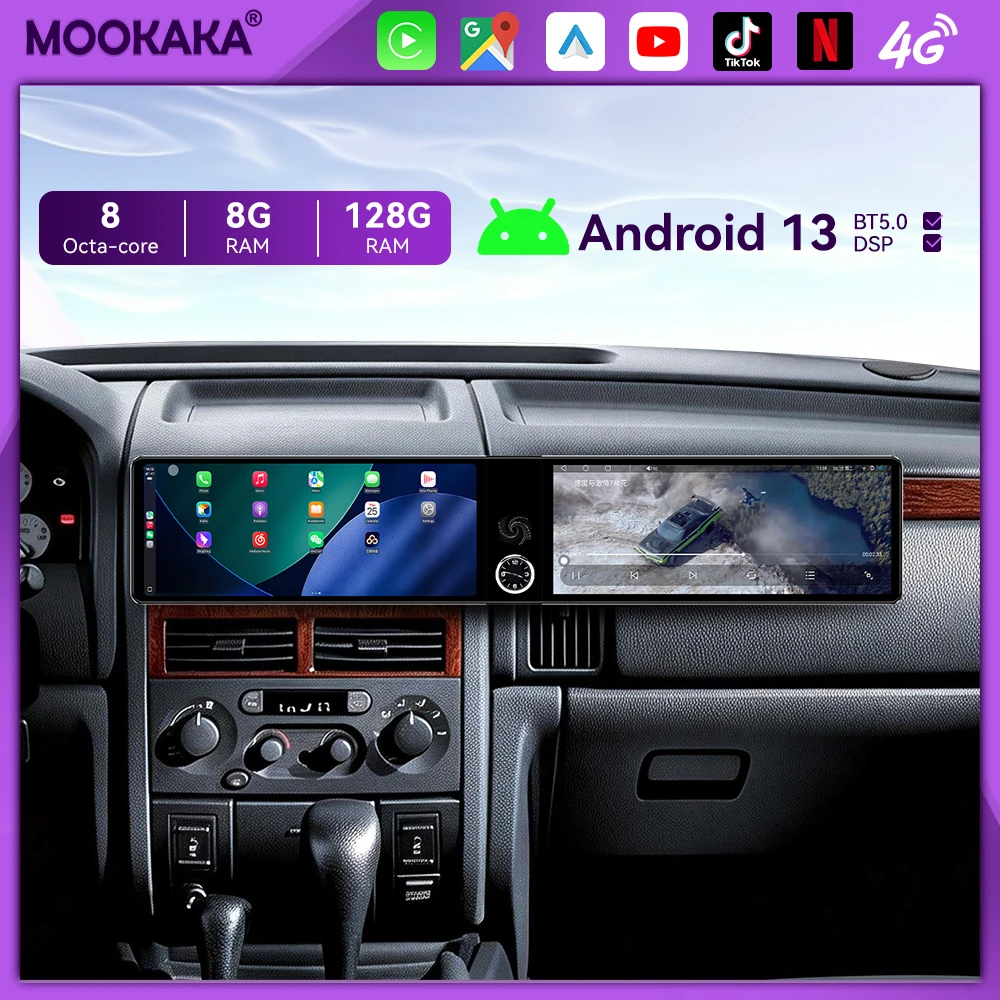 Android 13 Radio For Jeep 2 Grand Cherokee 1998-2005 Dual Screen GPS Multimedia Navigation Stereo Receiver player IPS Head Unit