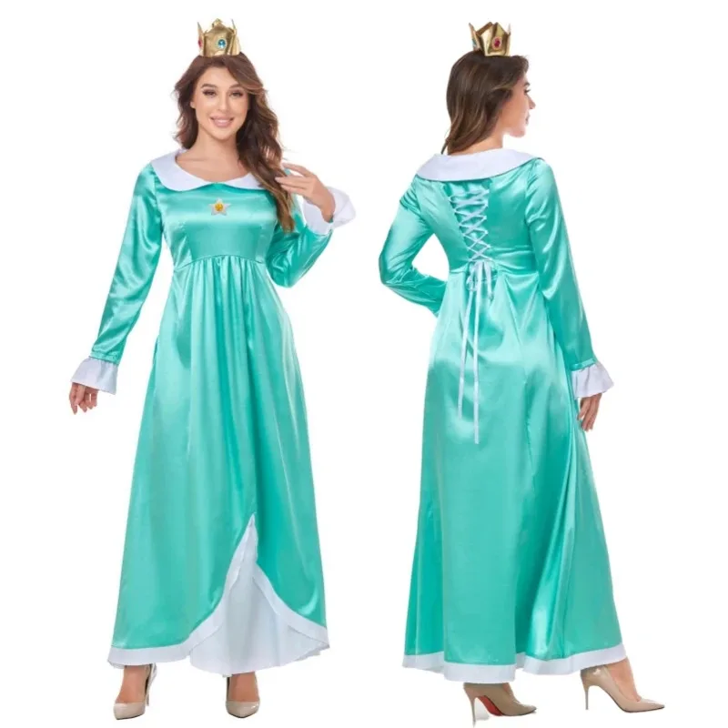 

ss13Women Cosplay Costumes Galaxy Rosalina Peach Blue Pink Yellow Super Mary Dress Fancy Princess Masquerade D