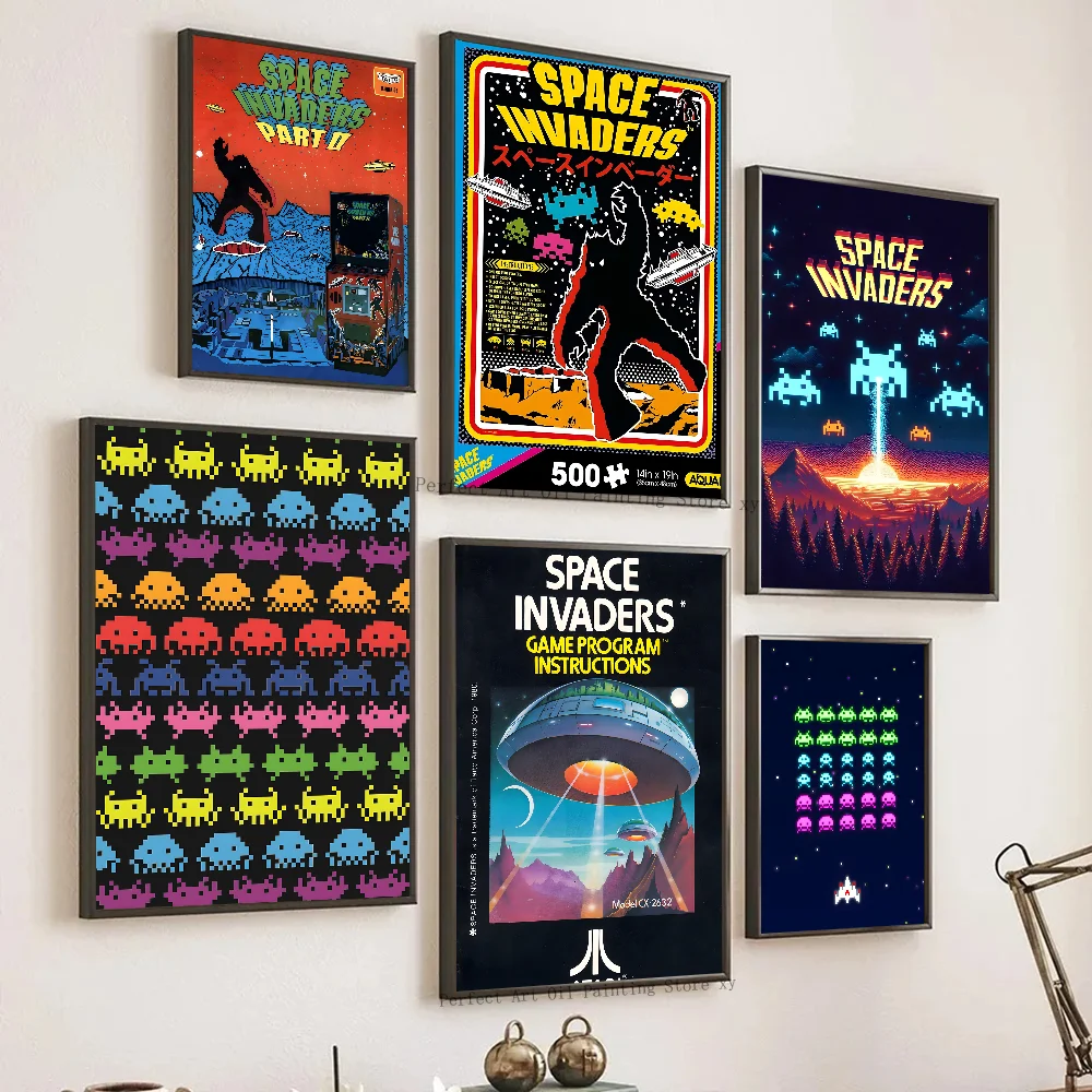 الكلاسيكية لعبة الرماية S-الفضاء الغزاة المشارك ملصق الفن طباعة بار أثاث غرفة المعيشة ديكور #3