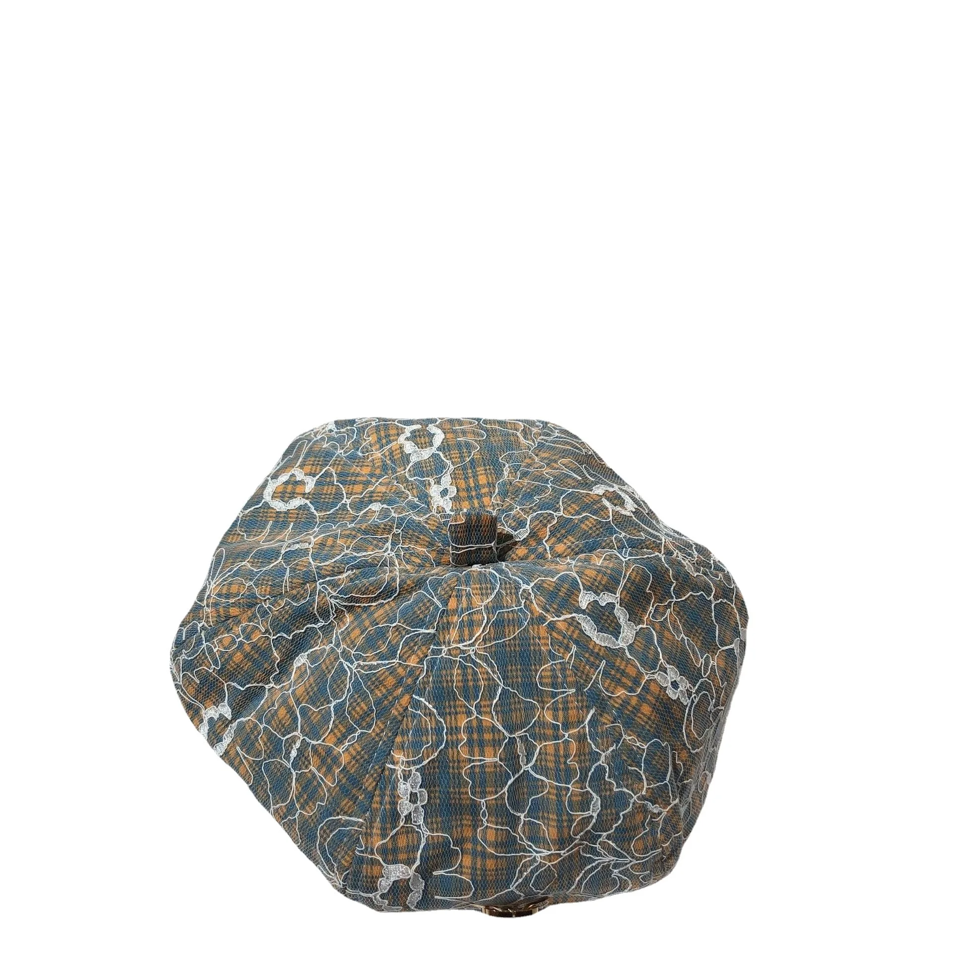 قبعة دانتيل من قماش الجاكار Xiaoxiangfeng على الموضة لعام 2025 - قبعة رسام مثمنة جديدة للخريف في الهواء الطلق متعددة الاستخدامات أغطية رأس للشارع