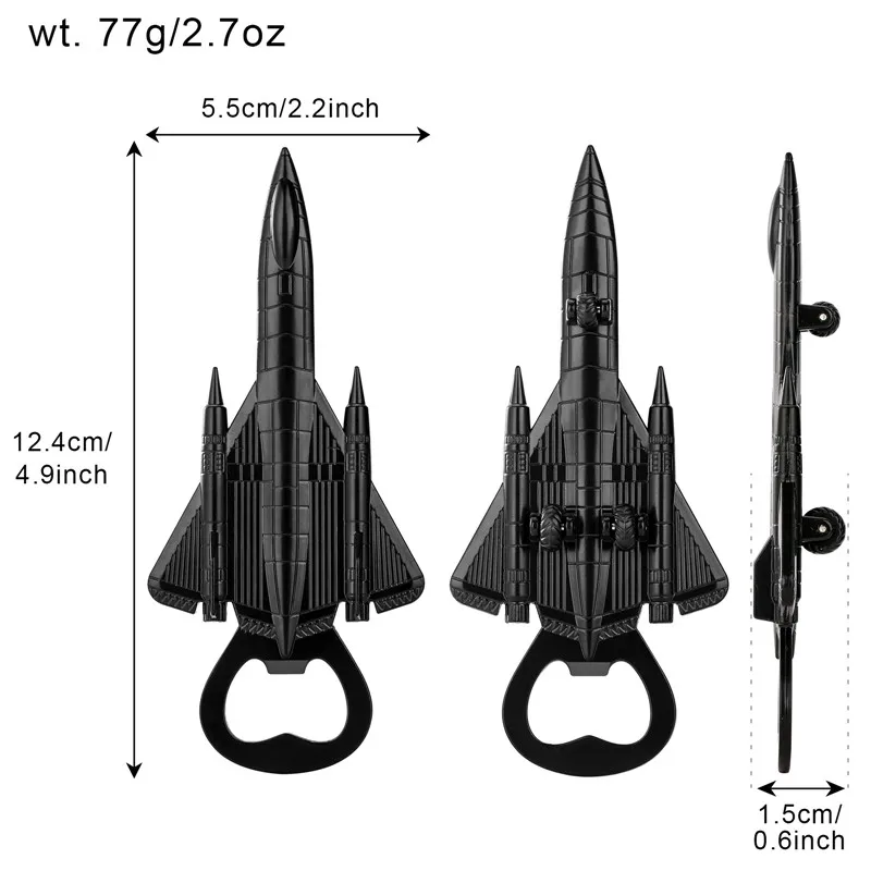 Unique Fighter Plane Shape Bottle Opener Metal Beer Openers Corkscrew for Kitchen Party Club Wedding Gift Set Bar Accessory