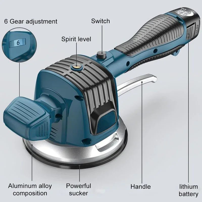 Tile Vibrator Tiling Machine Powerful Adjust Tiles Floor Plaster Laying Machine Automatic Leveling Plastering Tool With Battery