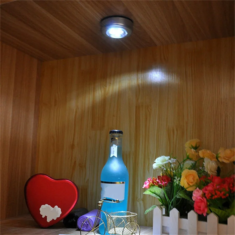 3 LED Light Touch Control Night Light Stairs Mini Wireless Night Lamp Battery Powered Wall Lamp Kitchen Cabinet Closet Lighting