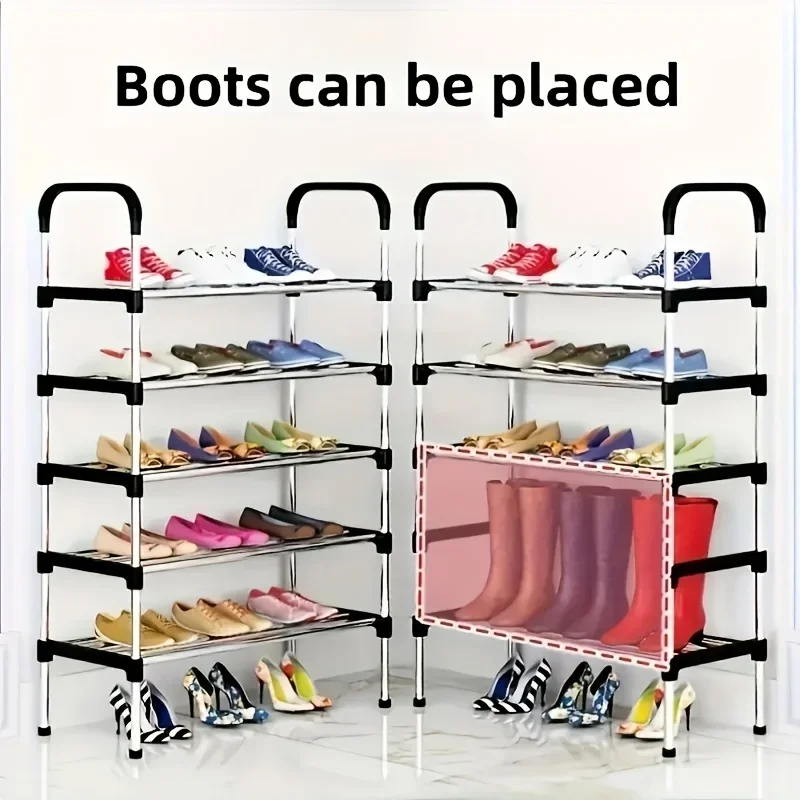 1pc Multi-layer Metal Shoe  Shoe Storage Solution For Home Entrance, Dorm Rooms, Economical & Stylish, Dust-Resistant