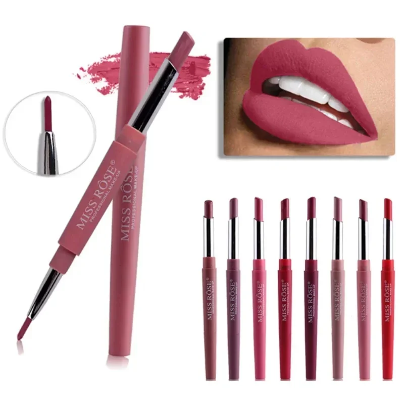 1 Pcs MISS ROSE Lipstick Pen Lipliner 8 Colors for Selection Waterproof Long Durable Color Suitable for Various Occasions