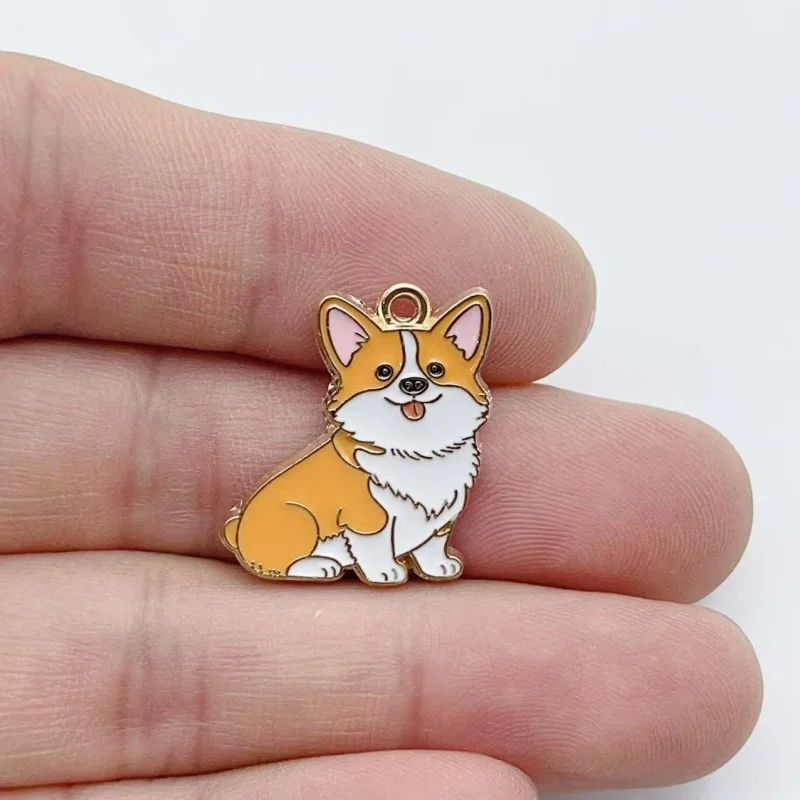 10PCS Enamel Breed Dog  Charms Cartoon Puppy Alloy Pendants DIY Handmade Jewelry Findings For Earring Bracelet Key Chain Making image 5