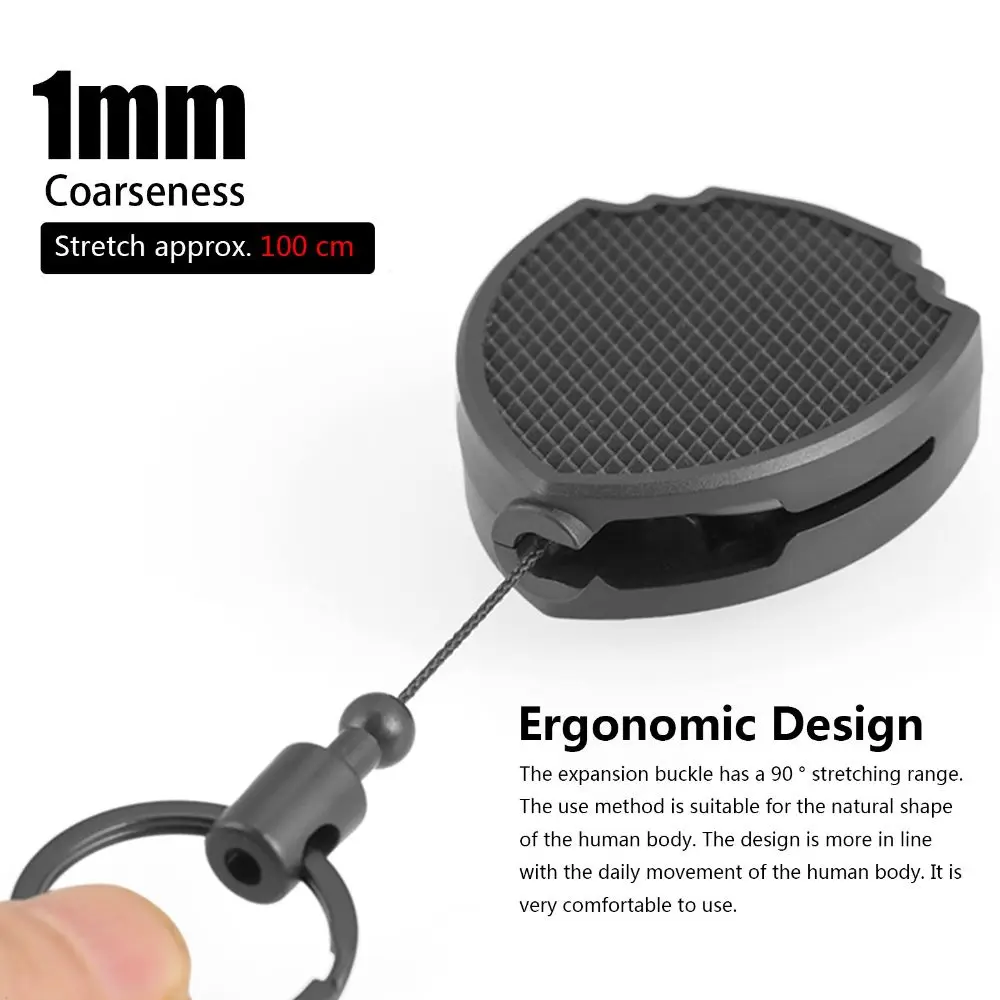 Outdoor Multifunctional Anti-Lost Easy Pull Cards Lanyard Retractable Keychain ID Badge Carabiner Keys Holder