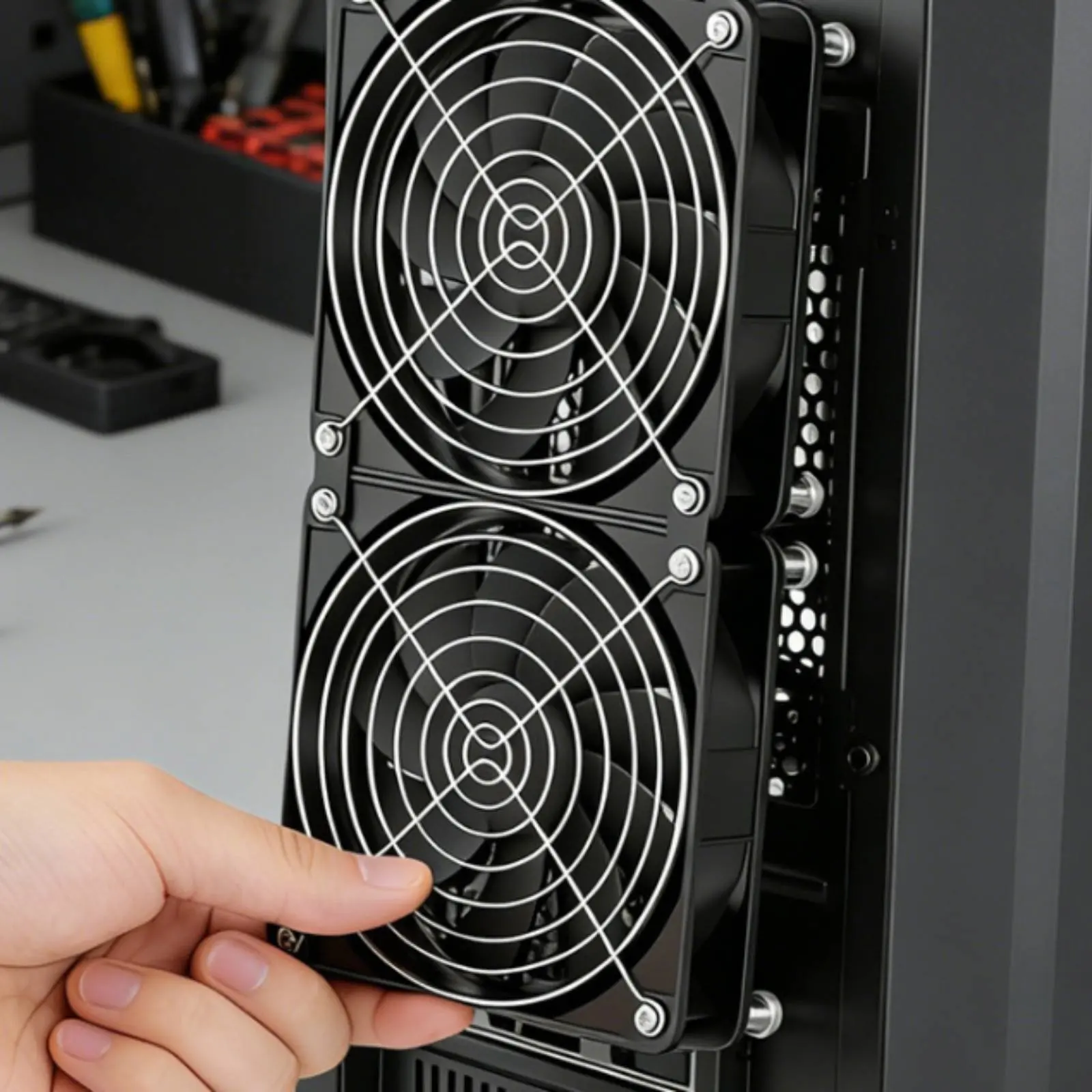 External Case Fan High Air Circulation Adhesive PC Fan Desktop Desktop Chassis Cooler Plug-Direct-Connect Powered Easy To