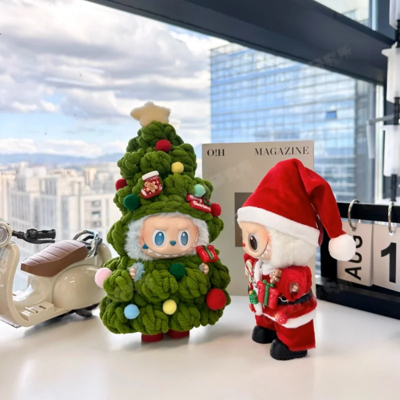 جديد مناسبة ل Labubu الملابس V1/V2/V3 الجيل 17 سنتيمتر دمية عيد الميلاد زي الأصلي الكروشيه شجرة عيد الميلاد ملابس دمى