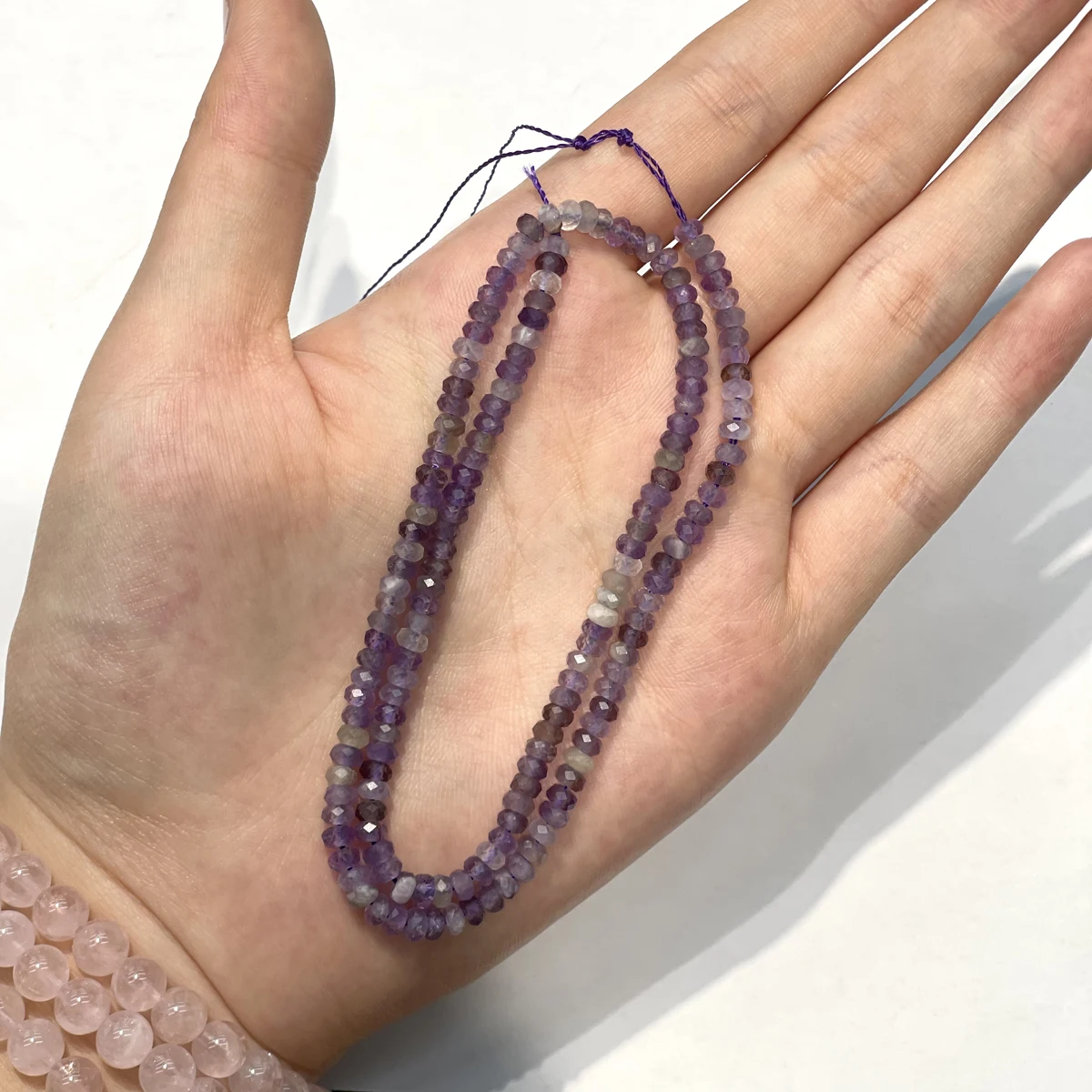 Naturstein-Abakusperlen, Halbedelstein-Facettperlen, Kristall-Achatperlen für Schmuckherstellung, DIY-Halsketten, Armbänder, Accessoires – Detail 4