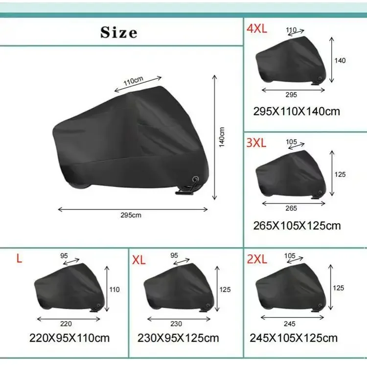 

2026 Universal Bicycle And Motorcycle Cover All-Weather Waterproof Dustproof UV-Resistant Full Vehicle Cover For Outdoor Use