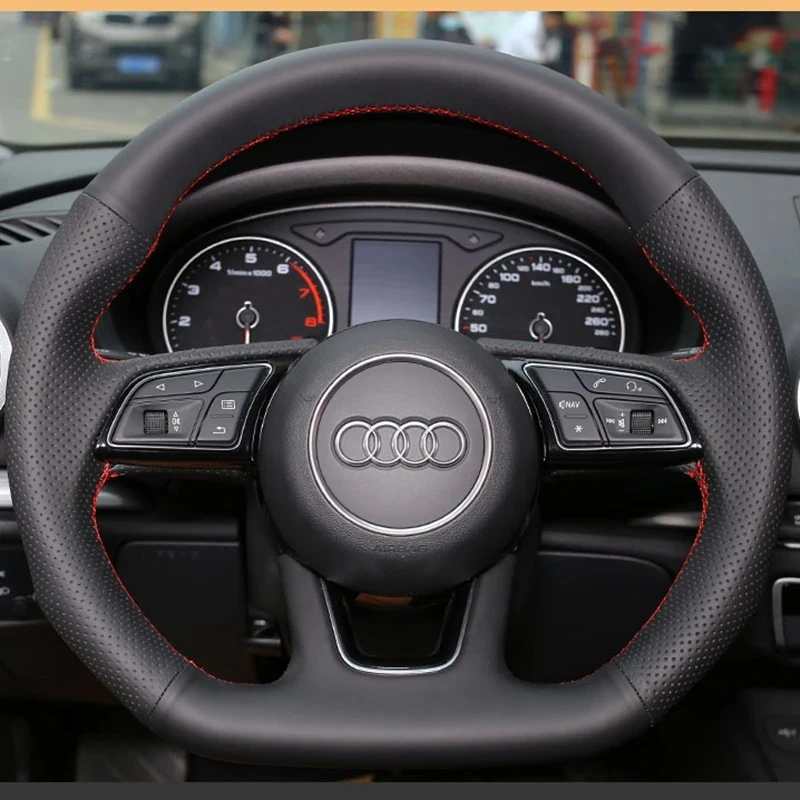 

Hand Sewing Car Steering Wheel Cover Braid for Audi A3 (8V) A4 (B9) Avant A5 (F5) A1 (8X) Sportback Q2 Leather Accessories