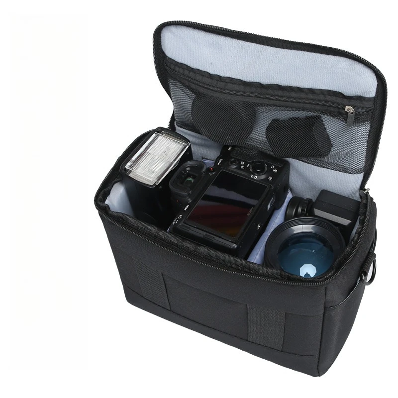 

Nylon DSLR Shoulder Bag Crossbody Camera Case for Sony Nikon Canon Panasonic - Portable Photographer Equipment Handbag