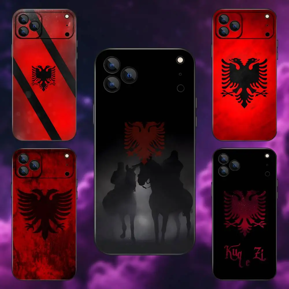

Albanian flag Phone Case For iPhone 17,16,15,14,13,12,Pro,Max,Plus,E,SE4,Air,Mini Black Soft Box