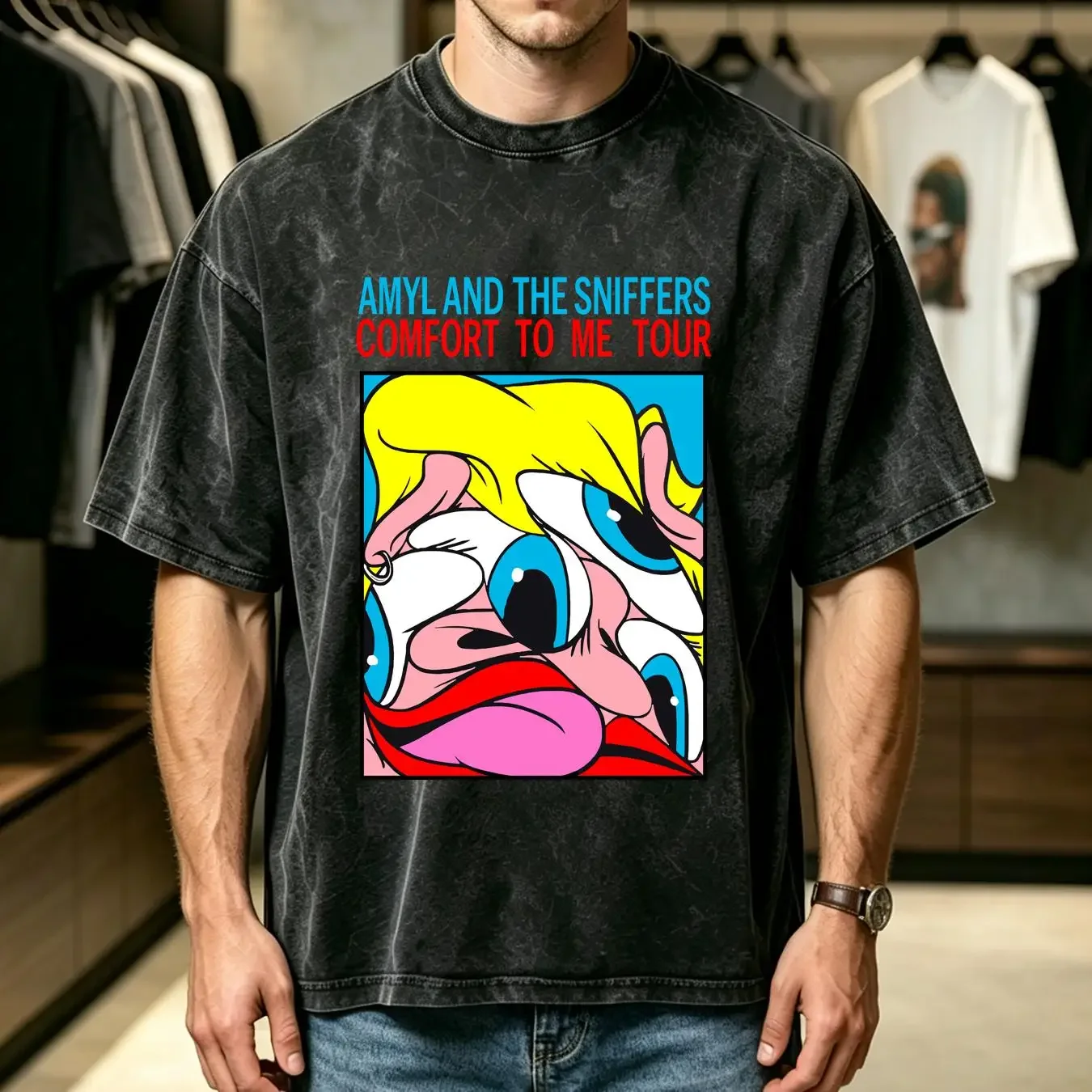 washed T Shirt Limited New Popular Amyl and the Sniffers Comfort to Me Australia S 4XL long or short sleeves vintage Washed