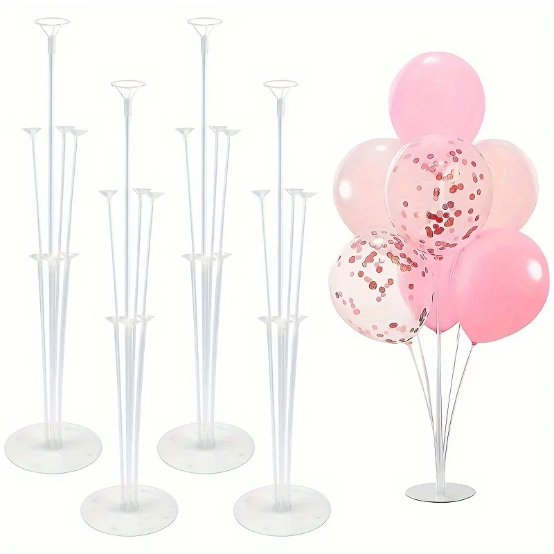 2/4set Desktop Balloon Stand Holder Self-Stick Base Latex Balloon Column Wedding Birthday Party Table Decor Baby Shower Supplies