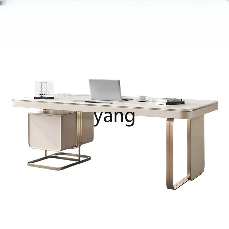

LH light luxury modern simple style high-end rock slab office desk and chair computer desk study writing desk