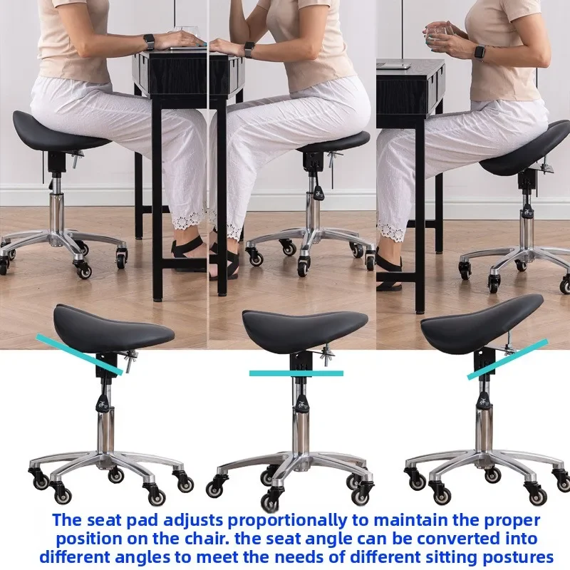 Ergonomic Saddle Chair Seat Angle Adjustable Riding Experimental Chair Lifting Stool