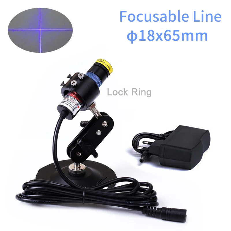 

Glass Cross Line D18X65mm Focusable 405nm Blue 30mW 50mW 100mW Laser Module for Cutting Positioning Free with Standard Bracket