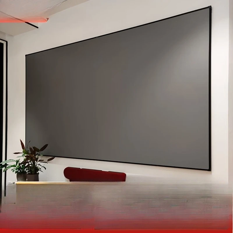 

curtain Home office Metal frame curtain Home theater background wall Three-color TV wall-mounted projector Hard screen