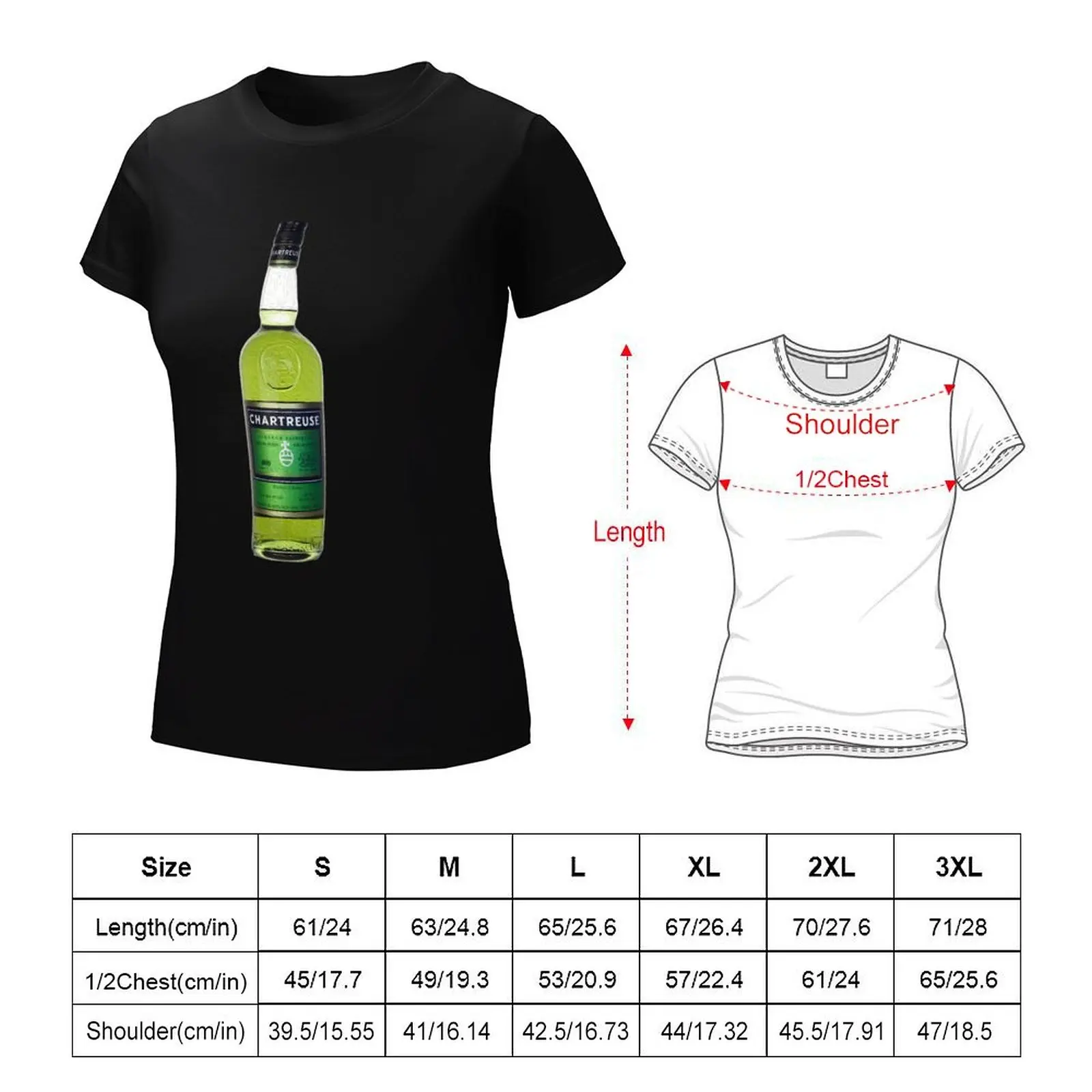 Green Chartreuse Bottle Oil Painting \\t T-Shirt plus size tops summer top sweat blacks plus size t shirts for Women loose fit