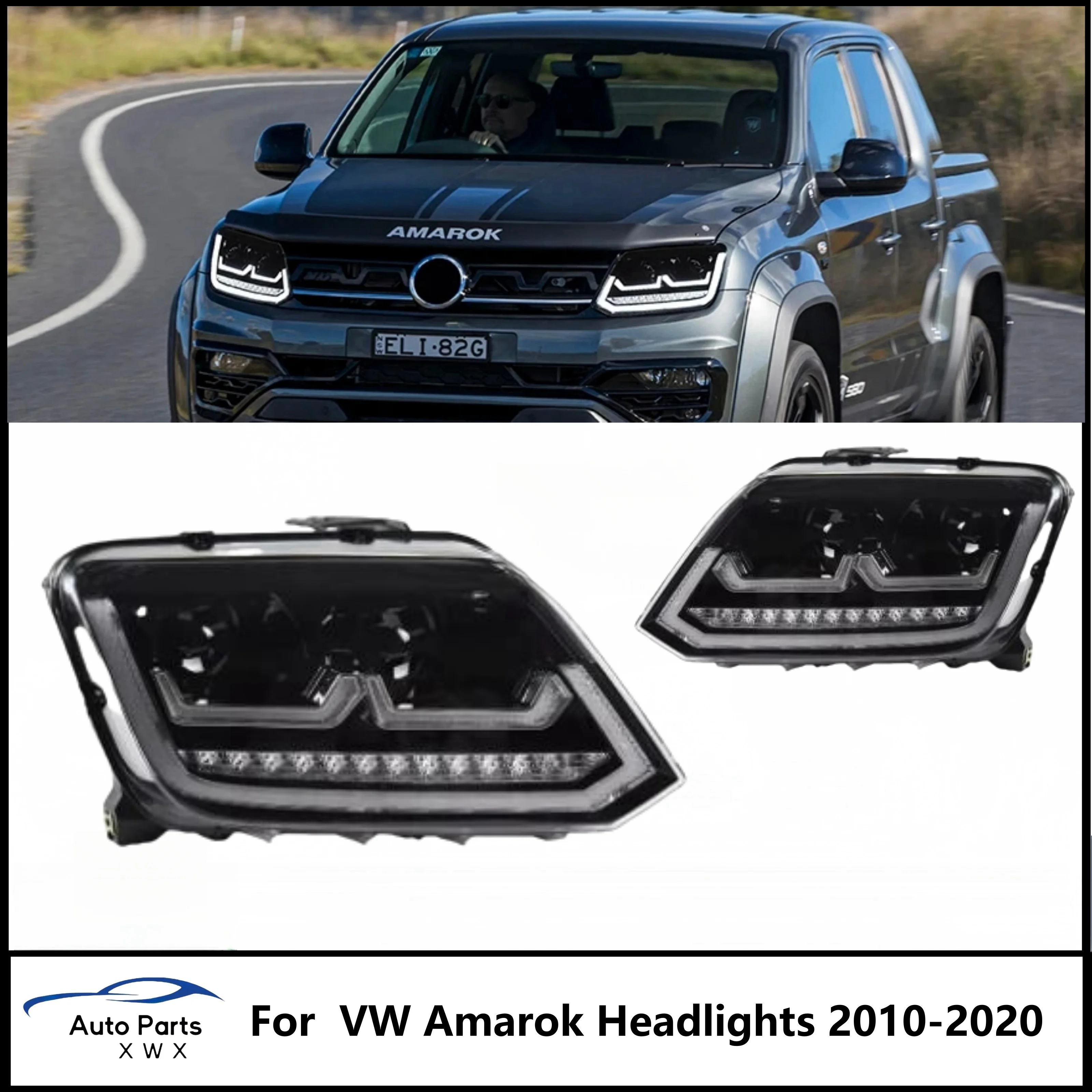 Car Styling Head Lamp for VW Amarok Headlights 2010-2020 LED Headlight Projector Lens DRL Signal Animation Auto Accessories