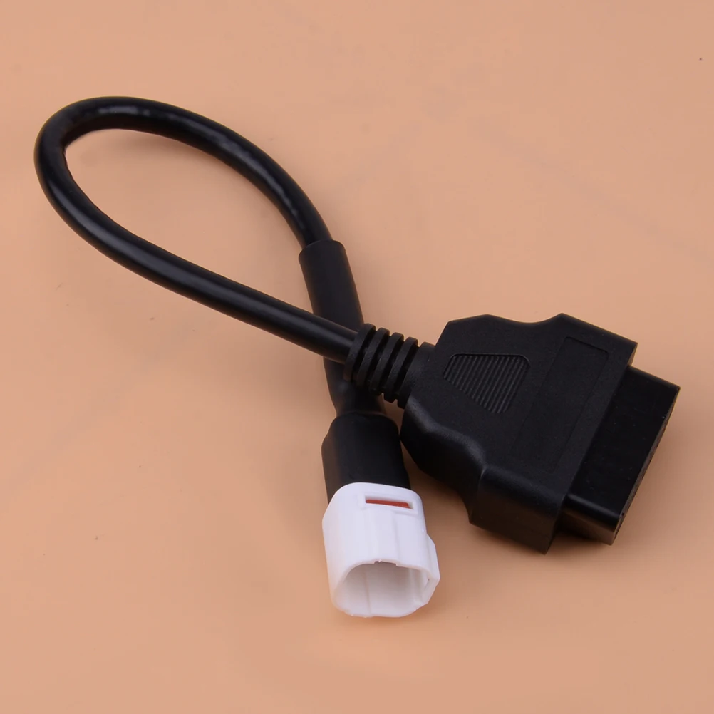 

Motorcycle Engine Fault Diagnosis Cable 4 Pin to 16 Pin OBD2 Adapter Durable Lightweight Storage Rubber ABS Material