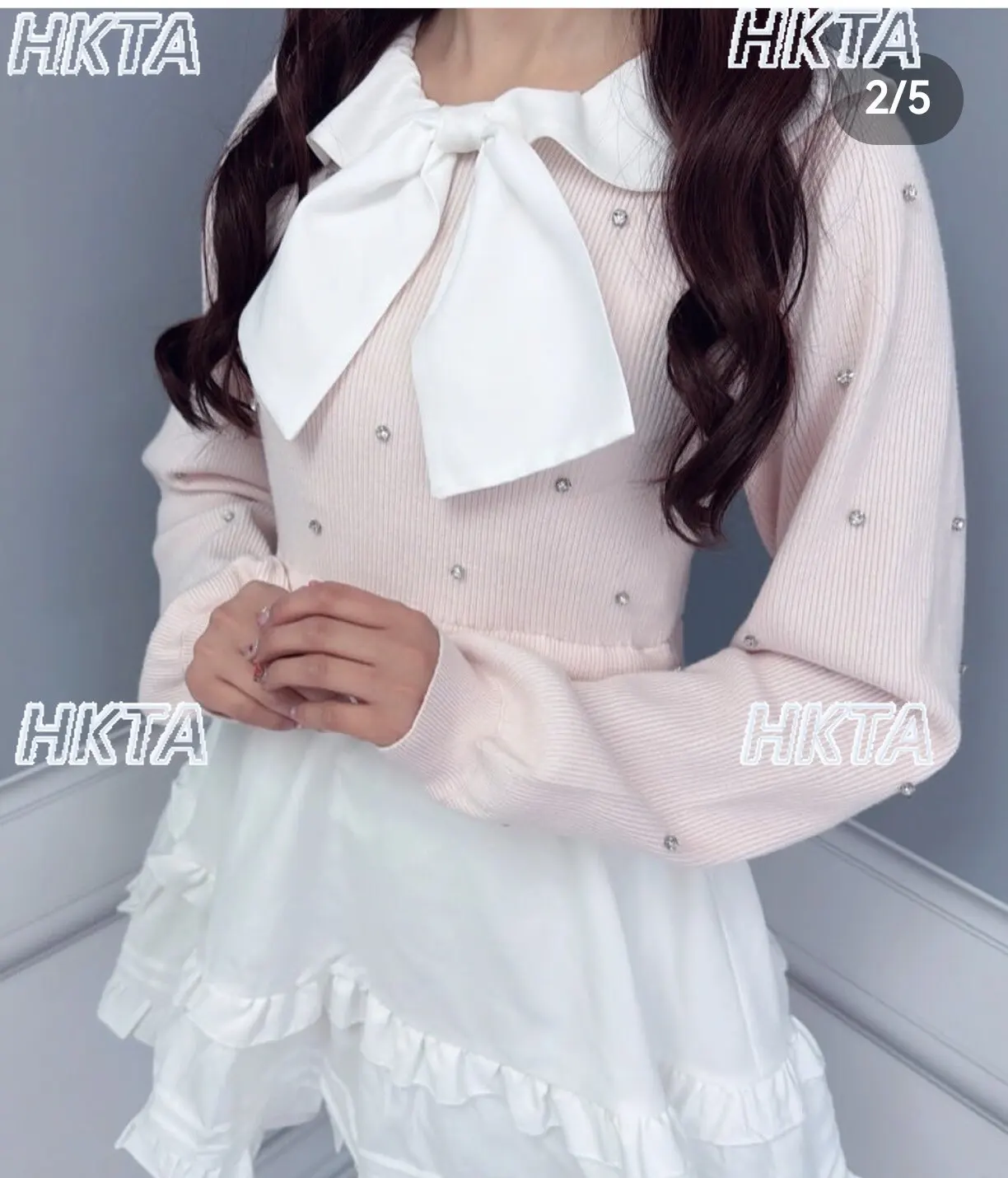 

Японское нишевое платье в стиле Лолита с бантом, вязаное, весна 2026, новинка, для женщин и девушек, с рюшами и плиссировкой, короткое