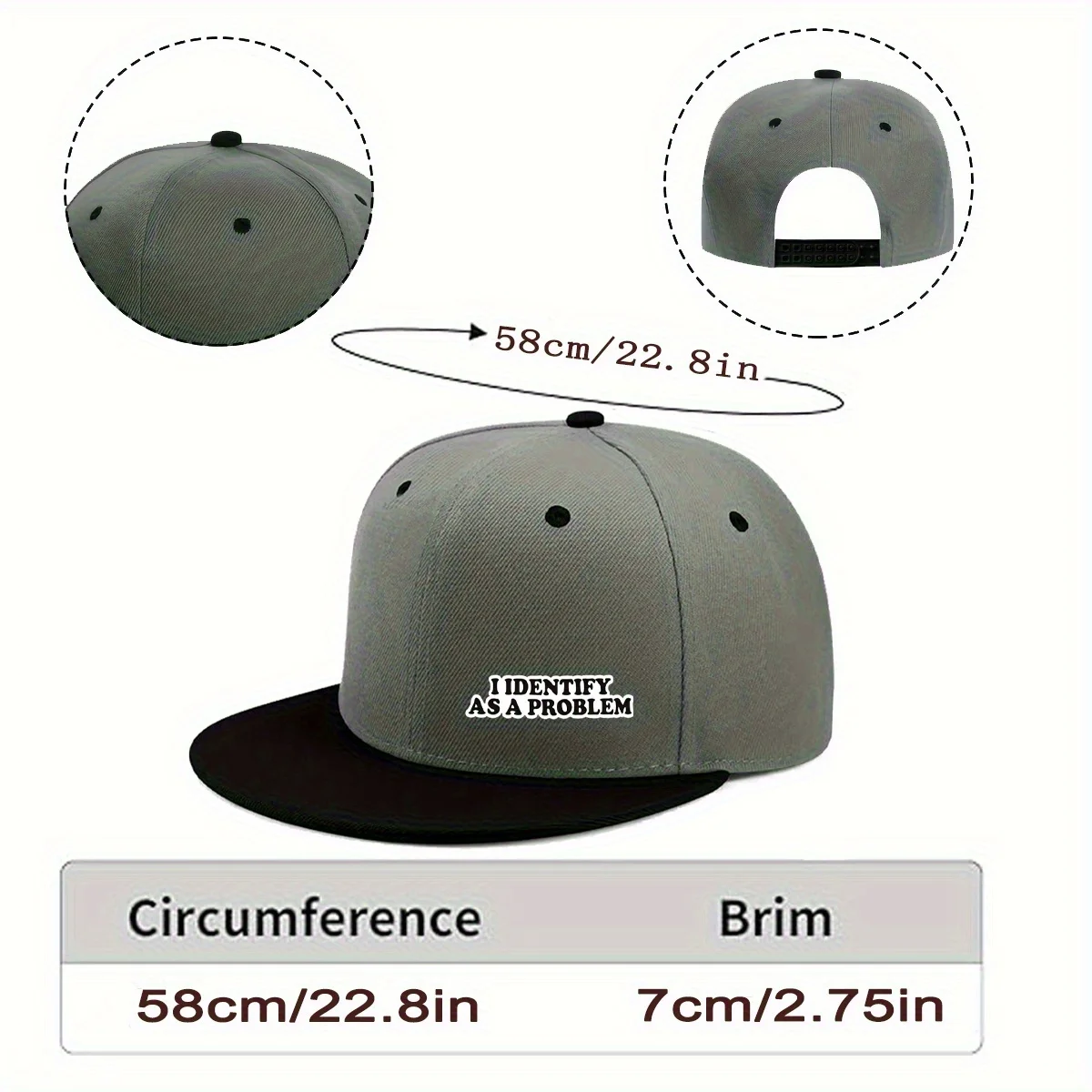 2D Flat - Adjustable Flat Bill Baseball Cap with 