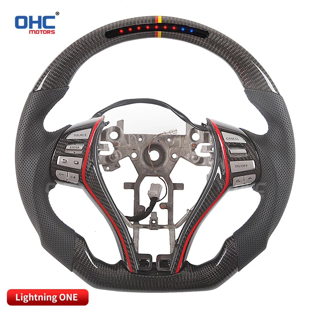OHC Real Carbon Fiber LED Display Steering Wheel Compatible For Nissan Alitima Carbon Fiber Customized LED Steering Wheel