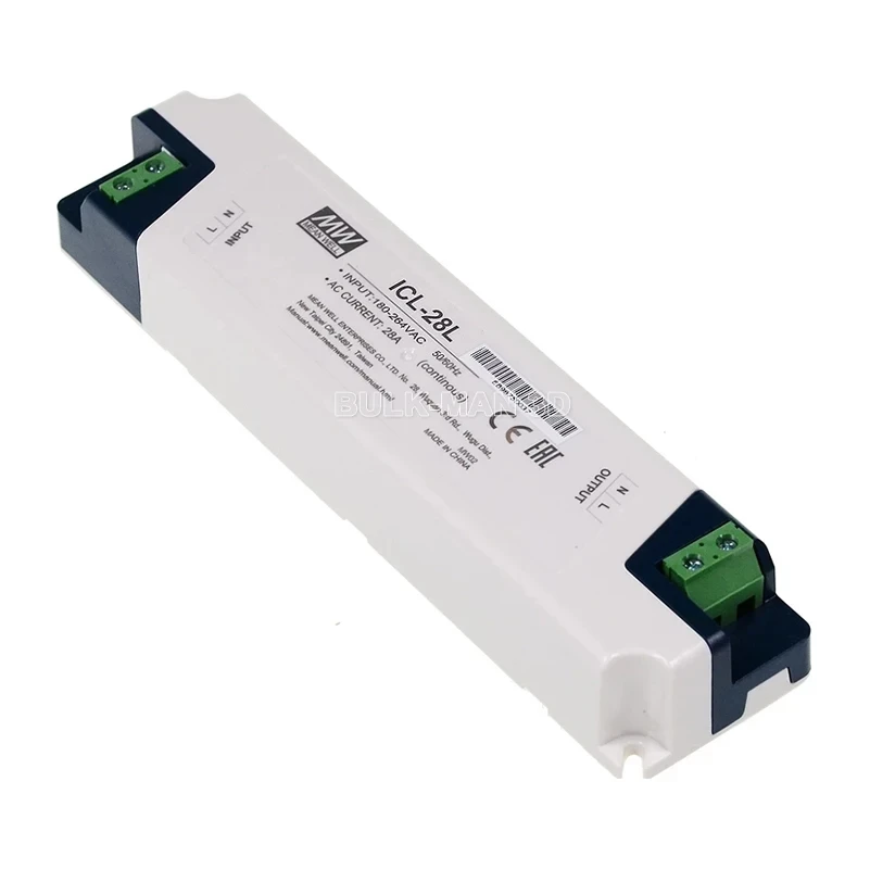 ICL-28L Mean Well Switching Power Supply DIN Rail 28A Strip Type AC Inrush Current Limiter Built-in Thermal Fuse Bypass Relay