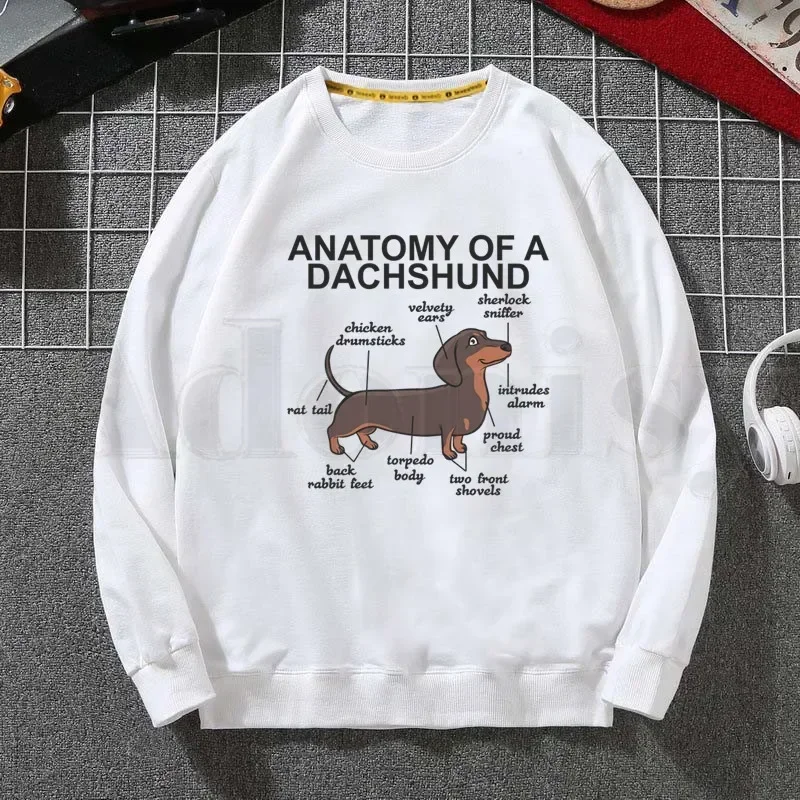 

Anatomy Life Is Better With A Dachshund Funny Spring Autumn Male Casual Sweatshirts Men's Sweatshirt Tops