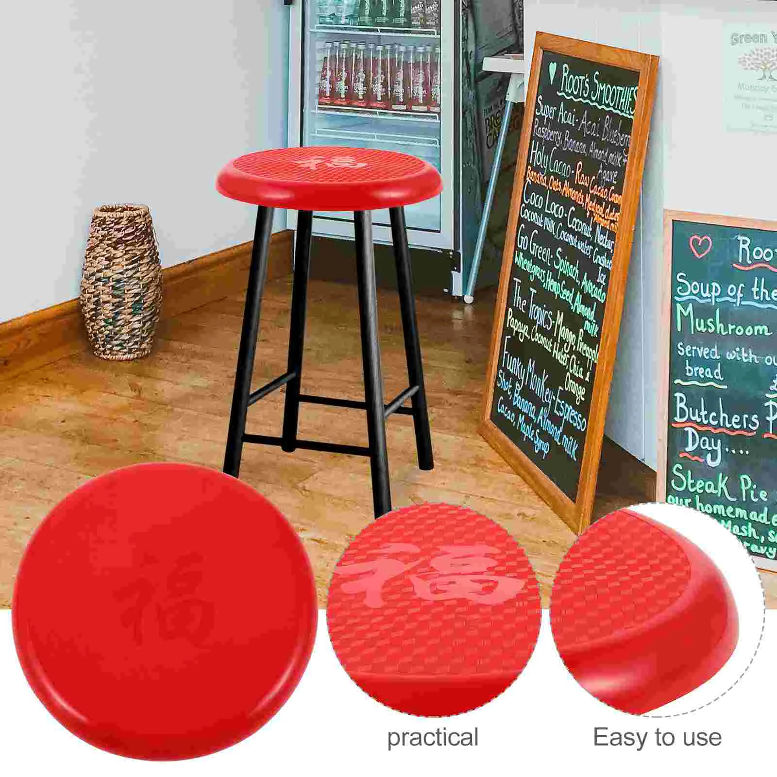 Round Stool Panel Office Bar Stools Adjustable Plastic Barstool Seat Replacement