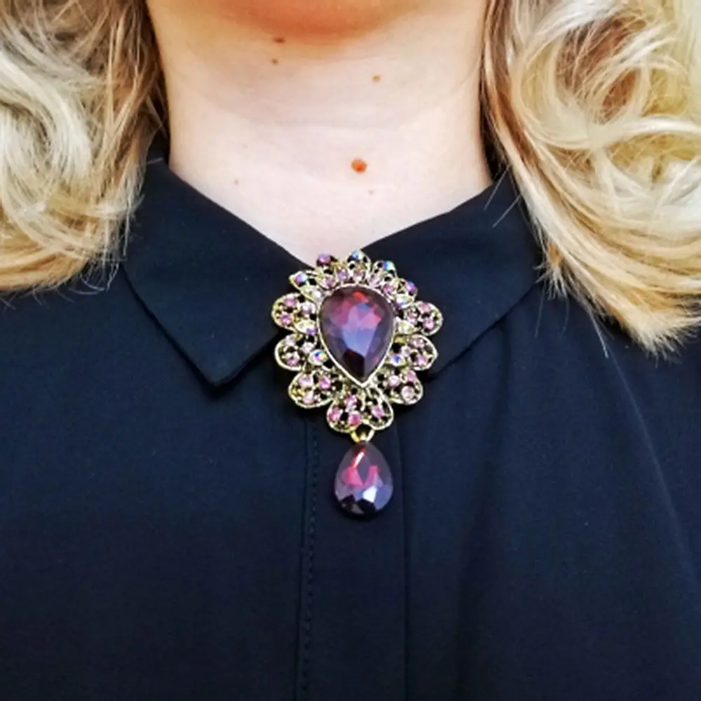 أنيقة فاخرة للجنسين أحجار الراين كريستال فستان مجوهرات الصدار بروش دبابيس الإكسسوارات #4