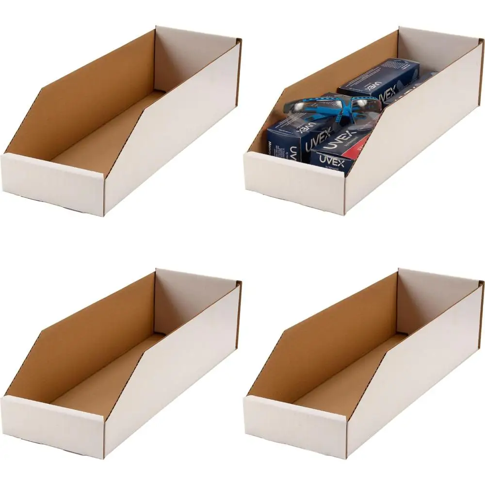 

Коробка из гофрированного картона белого цвета, 6W x 18D x 4-1/2H, с открытым верхом, упаковка 50 шт.