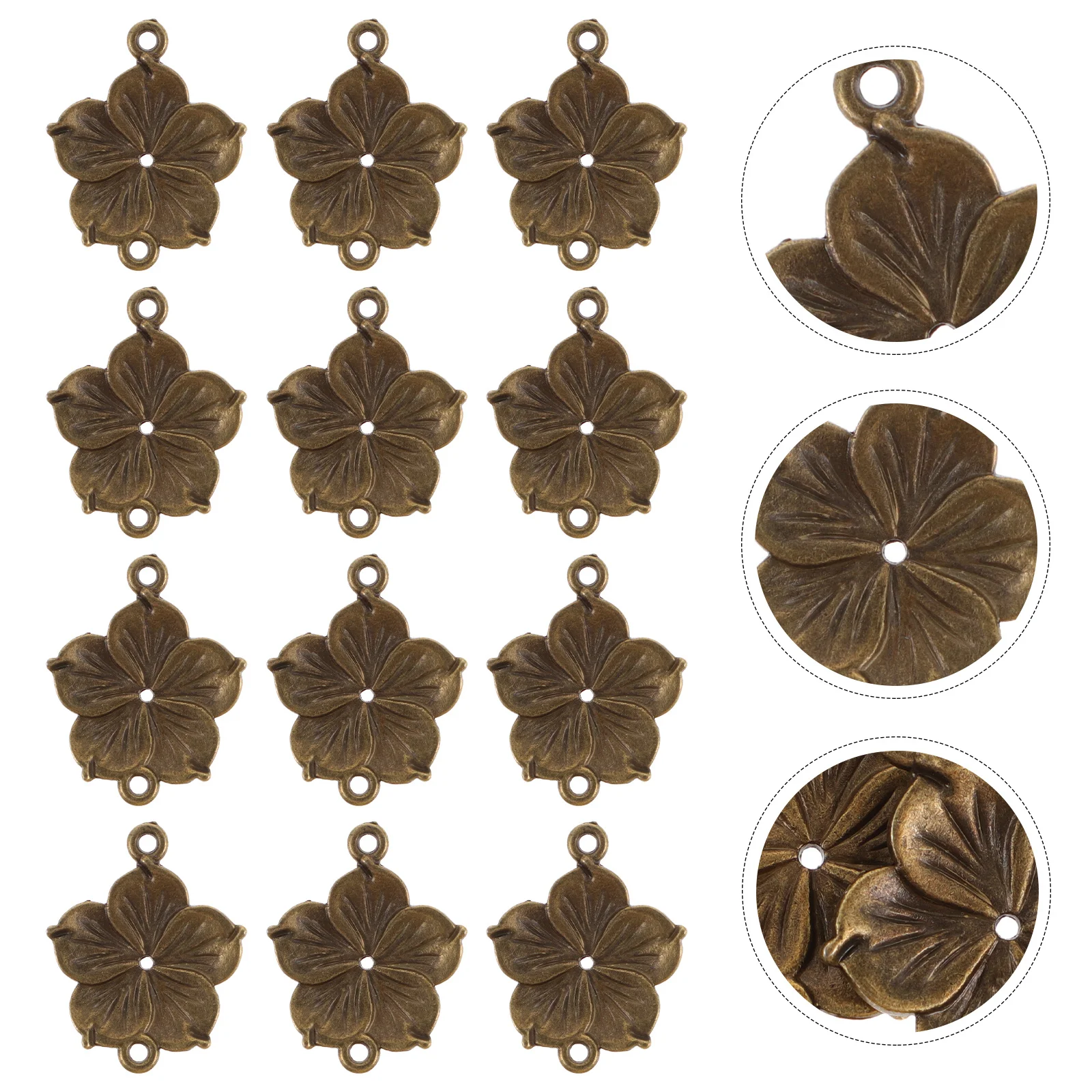 

50Pcs Vintage Flower Jewelry Connector Alloy Charms DIY Bracelet Necklace Pendants Jewelry Making Accessories