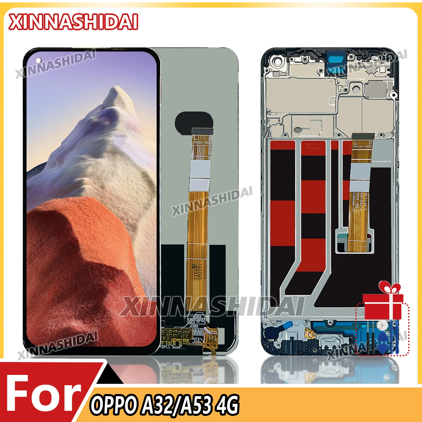 Pantalla LCD con Marco para Oppo A32, Pantalla Táctil AAA+ con Marco para OPPO A53 4G LCD CPH2139, Repuesto de Pantalla