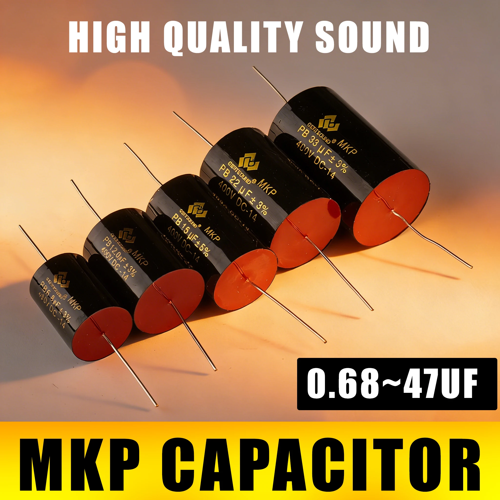 MKP Crossover Capacitor Kit 1.0uF-15uF for Speaker DIY, Hi-Fi Audio Film Capacitors, Tweeter Woofer Upgrade Hi-Fi Sound Quality