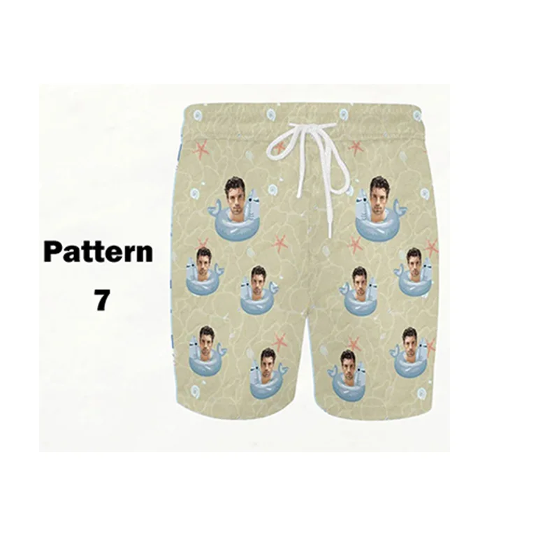 Summer Hawaiian 3D Custom Face Photos Printing Beach Shorts Women Fashion Streetwear Board Shorts Funny Y2k Swimming Shorts Men