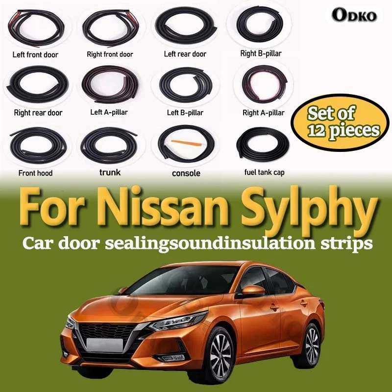 Car Door Seal Strip Rubber Noise Insulation Dustproof Seal Strip Not easy to Fall off For Nissan Sylphy Car Accessories