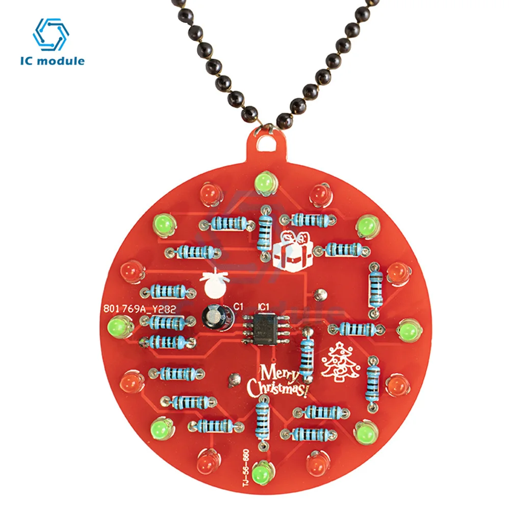 LED Árvore de Natal Decoração, DIY Kit, luz intermitente, pingente, PCB Circuit, Welding Practice, Novice, Welding, Ensino, Formação, Ne555