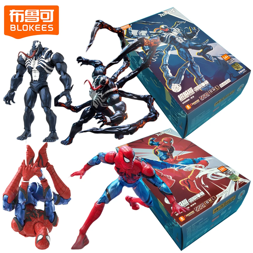 

New Original Blokees Marvel Action Figures Venom Spider-man Movie Peripheral Collectibles Desktop Display Toys Gift for Fans