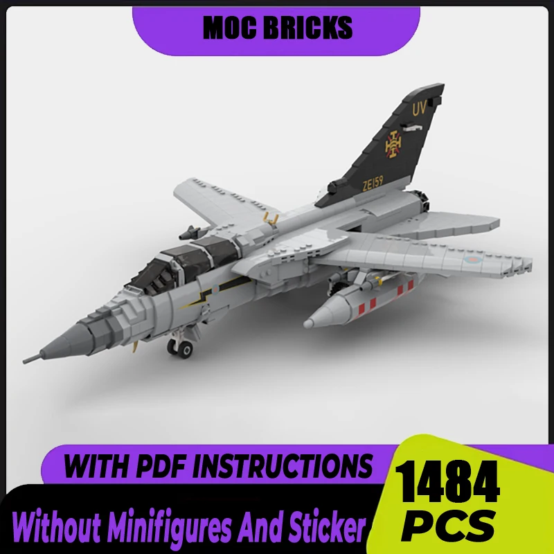 Moc Building Blocks Military Series 1:35 Scale Panavia Tornado ADV F.3 Model  Aircraft Bricks DIY Assembly Fighter Toys