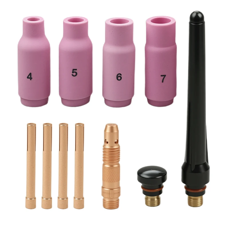 

11pieces TIG welding torch Stubby gas mirror #10 Pyrex glass kit for WP-17/18/26